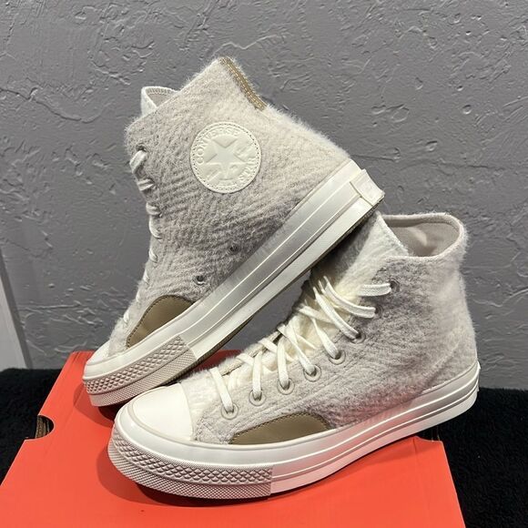 🔥 CONVERSE  Chuck 70 Cozy Utility Sneakers Desert Sand Women Sz 9.5 - Worn Once - Picture 3 of 14